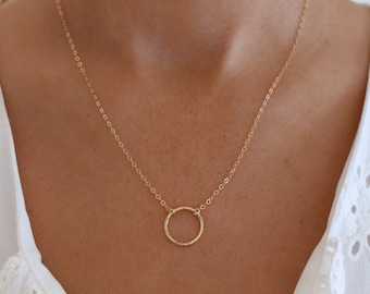 Dainty Circle Necklace | Gold Circle Necklace | Karma Necklace | Gift for her | 14k Gold Fill | Open Ring Necklace | Simple Gold Necklace