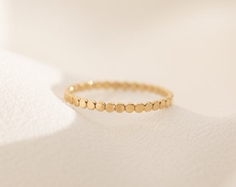 Beaded Stacking Ring | Gold Dot Ring | 14k Gold Filled Bead Ring | Stackable Ring | Minimalist Gold Ring | Thin Gold Ring | Dainty Ring