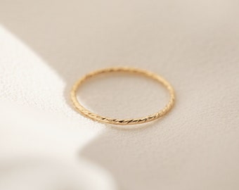 Sparkle Stacking Ring | Textured Gold Ring | Thin Gold Ring | Gold Stacking Ring | 14k Gold Filled Ring | Dainty Gold Ring | Minimalist Ring