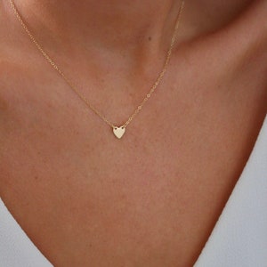 Tiny Heart Necklace | Minimal Necklace | Love Necklace | Dainty Necklace | Everyday Necklace | Friendship, Bridesmaid Gift | Gold Heart