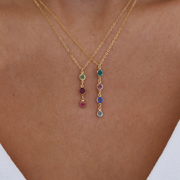 Birthstone Necklace | Mothers Necklace | Personalized Birthstone Jewelry | Custom Family Birthstone Necklace | Personalized Gift For Mom