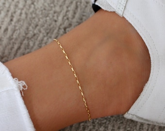 Gold Chain Anklet | Simple Gold Anklet | Dainty Gold Anklet | 14k Gold Filled Chain Anklet | Box Chain Anklet | Minimalist Gold Anklet