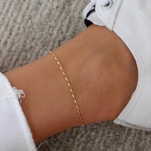 Gold Chain Anklet | Simple Gold Anklet | Dainty Gold Anklet | 14k Gold Filled Chain Anklet | Box Chain Anklet | Minimalist Gold Anklet