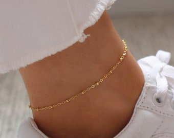 Gold Beaded Anklet | Delicate Anklet Chain | Dainty Gold Anklet Bracelet | Anklet Bracelet | Satellite Chain Anklet | Anklet Bead Bracelet