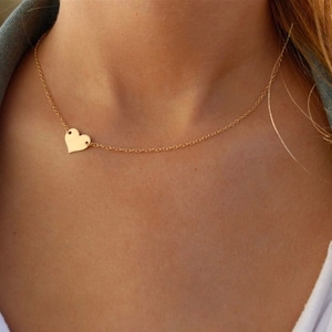 Small Heart Necklace | Sideways Heart Necklace | Delicate