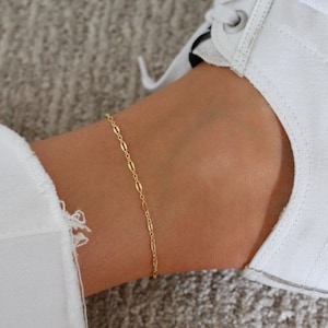 Simple Gold Anklet | Gold Dainty Anklet | Gold Ankle Bracelet | 14k Gold Filled Chain Anklet | Shimmer Chain Anklet | Minimal Gold Anklet