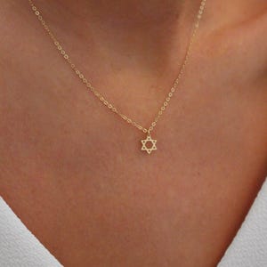 Tiny Star of David | Star of David Necklace | Gold Star of David | Jewish Star Necklace | Magen David Charm | Dainty Gold Judaism Jewelry