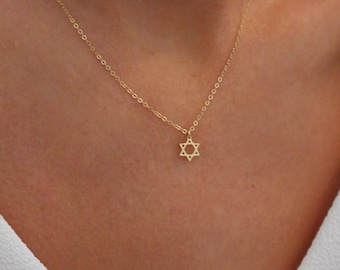 Tiny Star of David | Star of David Necklace | Gold Star of David | Jewish Star Necklace | Magen David Charm | Dainty Gold Judaism Jewelry