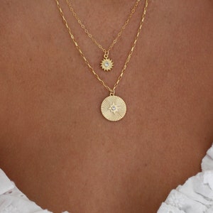 Sunbeam Necklace | Medallion Necklace | Gold Necklace | Coin Necklace | Sunburst Necklace | Sun Necklace | Gifts For Her | Layering Necklace bild 2