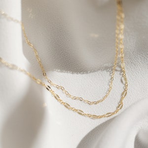 Dainty Layering Necklace Set | Gold Double Strand Necklace | Lace Chain Necklace | Shimmer Necklace | Simple Chain Necklace | Birthday Gift