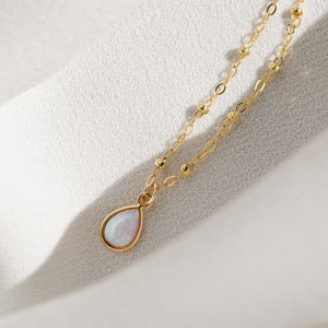 Opal Pendant | Gold Opal Necklace | Dainty Opal Necklace | Delicate Opal | Gold Pendant Necklace | Minimal Necklace | Bridesmaid Necklace