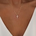 Gold Cross Necklace | Religious Jewelry | Tiny Gold Cross Necklace | Layering Necklace | Dainty Cross Necklace | Gift for Her | Simple Cross 