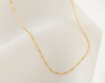 Figaro Necklace | Plain Gold Chain Necklace | Dainty Gold Chain | Layering Necklace | Simple Chain | Gold Filled Chain | Thin Gold Chain