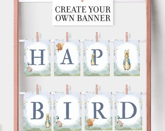 Peter Rabbit Banner | Peter Rabbit Bunting | Peter Rabbit Birthday | Peter Rabbit Baby Shower | Printable Banner