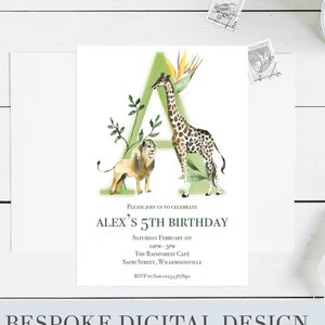 Safari Birthday Invitation | Jungle Birthday | Lion Birthday Invitation | Giraffe Invitation | Bespoke Invitation