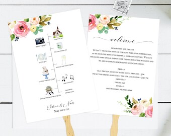 Timeline del matrimonio floreale / Ordine di nozze modificabile al 100% del giorno / Itinerario di nozze modificabile / Timeline del matrimonio verde,