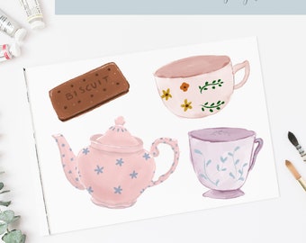 Teaparty Clipart | Teapot Clipart | Biscuit Tea Party Spring Clipart | Summer ClipartPNG Digital Download