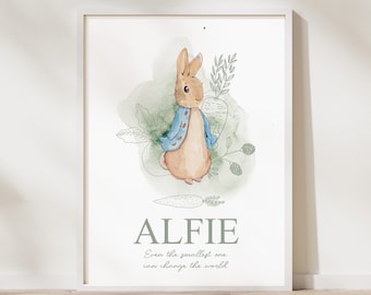 Peter Rabbit Print | Personalised Peter Rabbit Digital Print | Peter Rabbit garden Print | New Baby Gift | Newborn Gift | Nursery Print