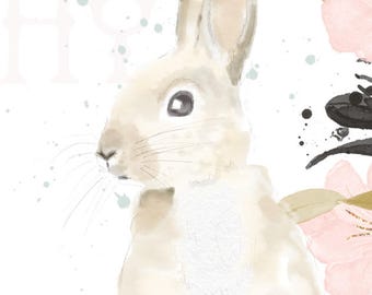 Bunny Rabbit Digital Acquerello stile PNG Clipart scaricabile e stampabile