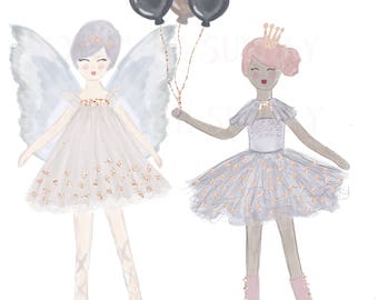 Ballerina-clipart | Engel clipart | Fee Clipart | Prinses digitale clipart | Aquarel Fee PNG