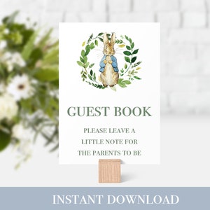Peter Rabbit Guest Book Sign |  Printable Peter Rabbit Guest Book Sign | Peter Rabbit Baby Shower | Peter Rabbit Birthday