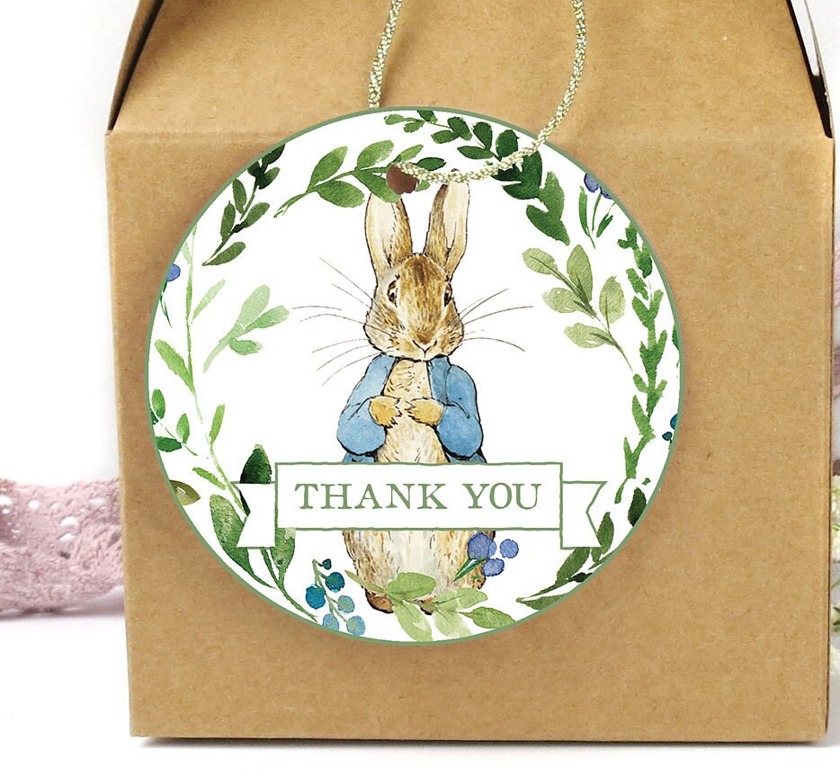 Peter Rabbit Baby Shower Favor Treat Bags, Thank You for Hopping by Favors, Peter  Rabbit Birthday Favor Bags 
