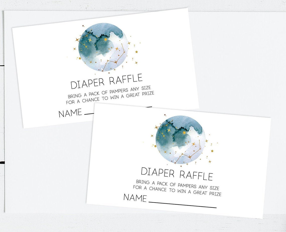 Moon Baby Shower Diaper Raffle | Constellation Baby Shower Game ...