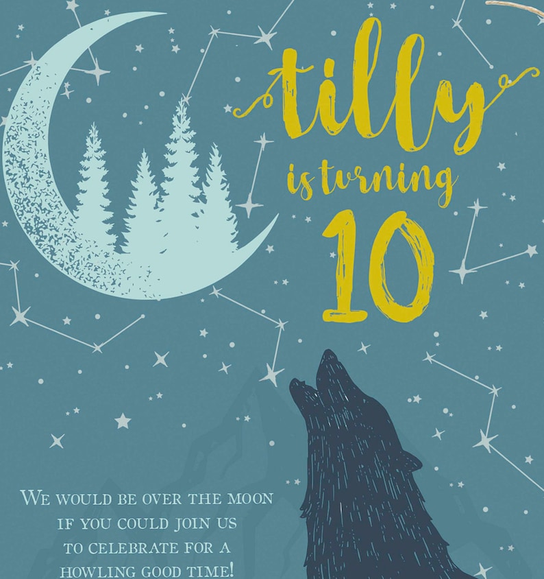 wolf-moon-birthday-invitation-howling-wolf-birthday-etsy