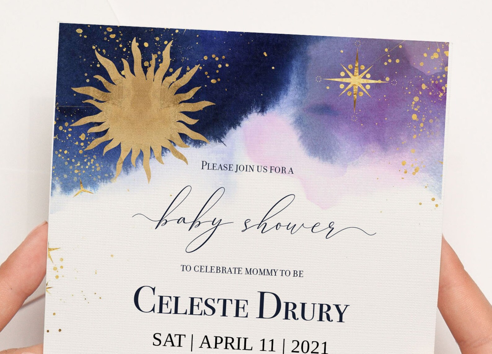 Celestial Baby Shower Invitation Sun and Moon Baby Shower Etsy