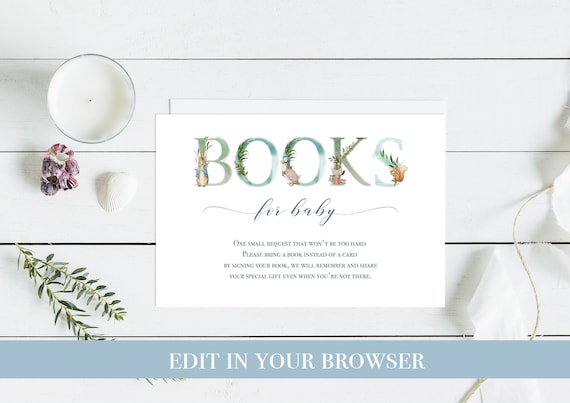 Peter Rabbit Book Request | Baby Book Request | Books for Baby INSTANT Watercolour Digital Personalised DIY Printable
