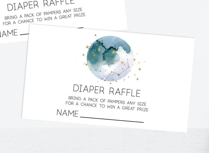 Moon Baby Shower Diaper Raffle | Constellation Baby Shower Game ...
