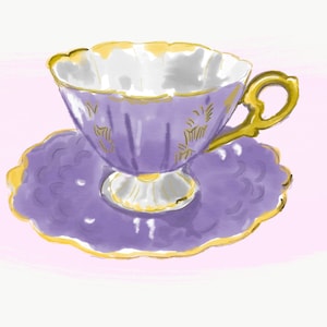 Clipart per il download PNG di tazza da tè vintage digitale