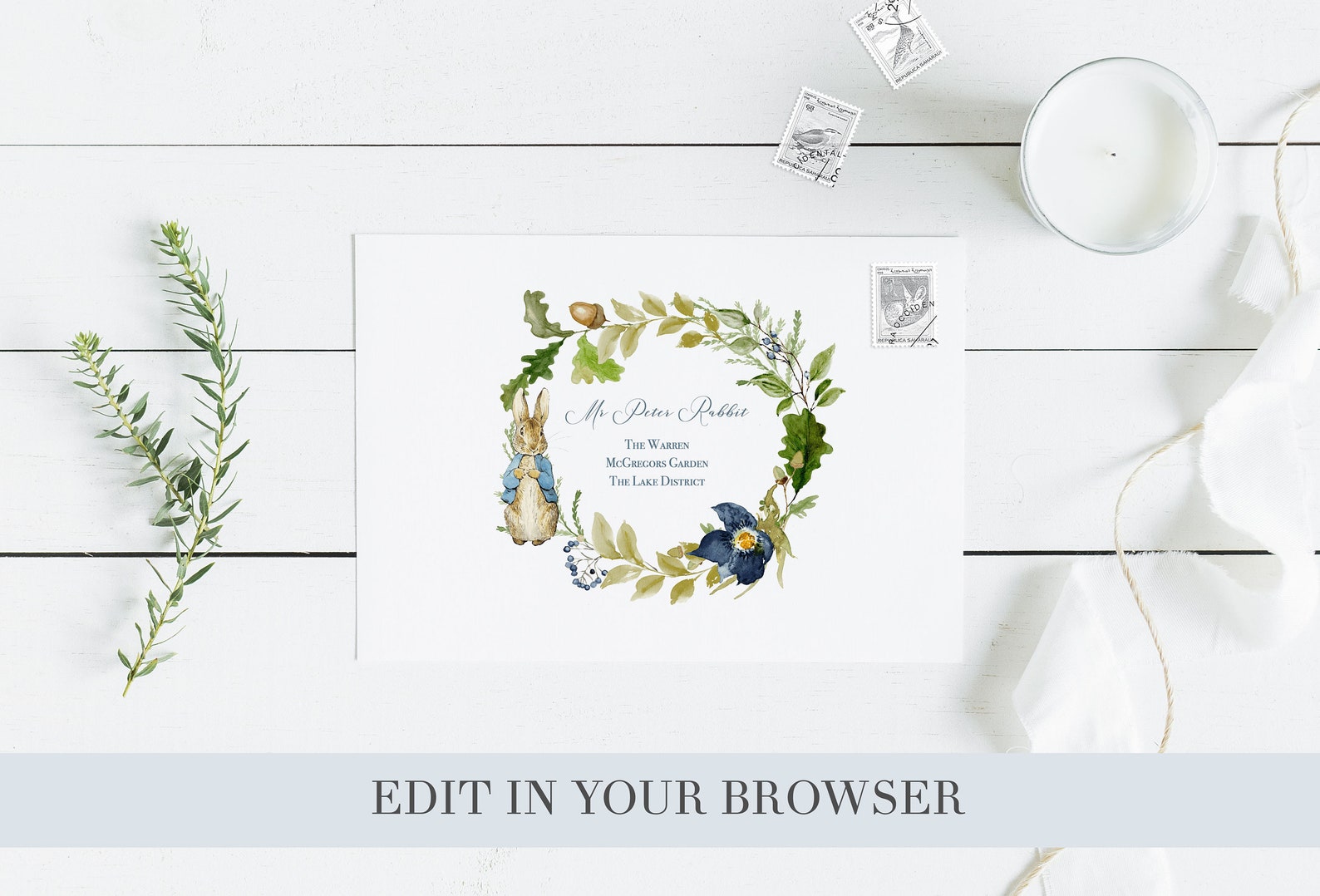 Peter Rabbit Envelope Template Peter Rabbit Return Address | Etsy