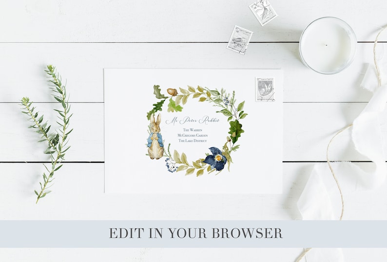 Peter Rabbit Envelope Template Peter Rabbit Return Address | Etsy