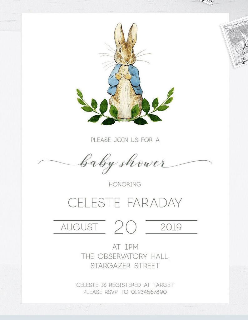 peter rabbit birth announcements