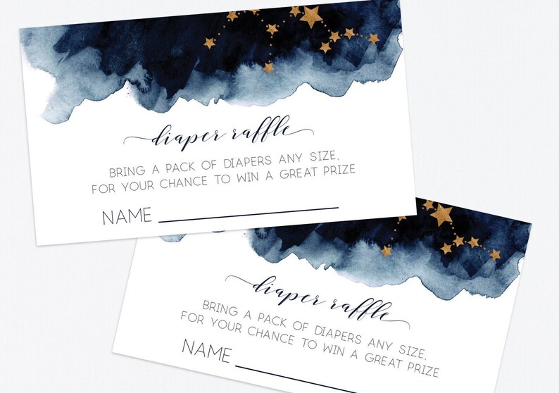 Moon Baby Shower Diaper Raffle | Celestial Diaper Raffle Template ...