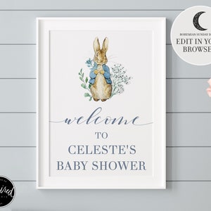 Peter Rabbit Welcome Sign  | Digital Peter Rabbit Baby Shower Sign | Printable Peter Rabbit | Peter Rabbit Birthday Sign