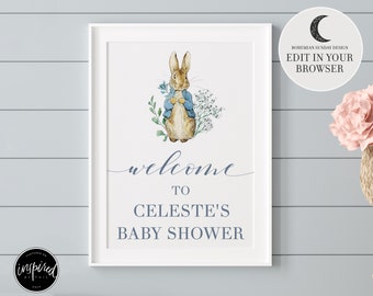 Peter Rabbit Welcome Sign  | Digital Peter Rabbit Baby Shower Sign | Printable Peter Rabbit | Peter Rabbit Birthday Sign