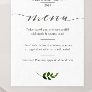 Peter Rabbit Menu | Peter Rabbit Baby Shower | Rabbit Baby Baptism ...