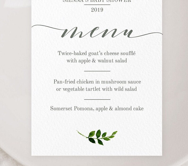 Peter Rabbit Menu | Peter Rabbit Baby Shower | Rabbit Baby Baptism ...