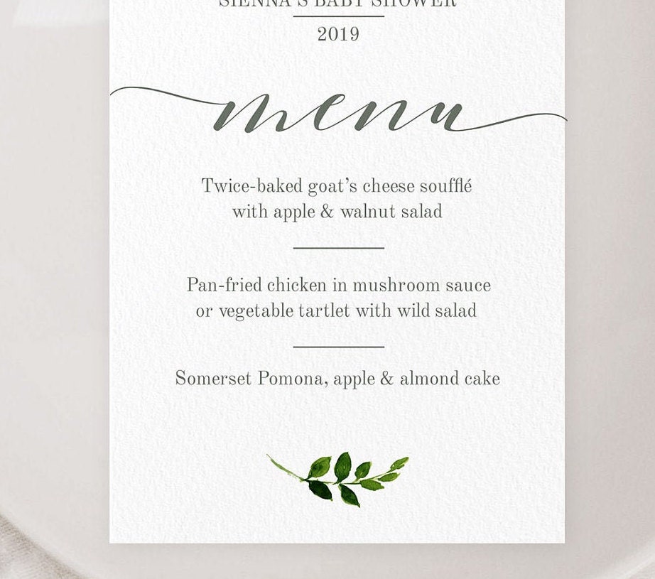 Peter Rabbit Menu | Peter Rabbit Baby Shower | Rabbit Baby Baptism ...