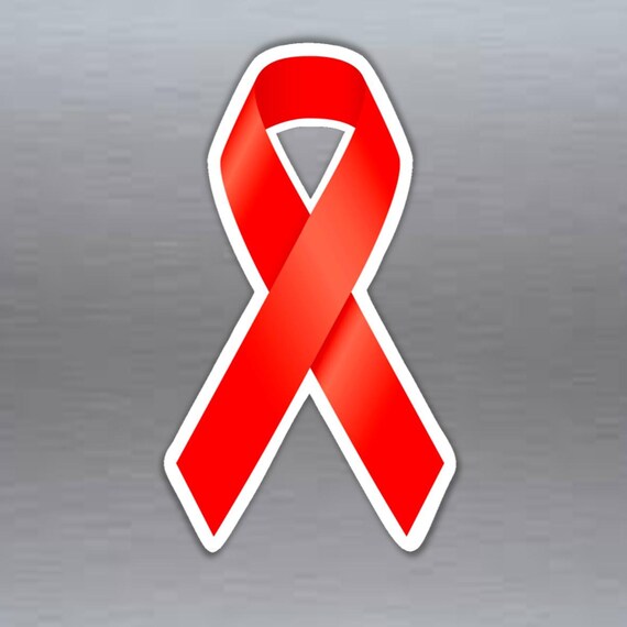 Red Ribbon Round Sticker Red Ribbon Symbol