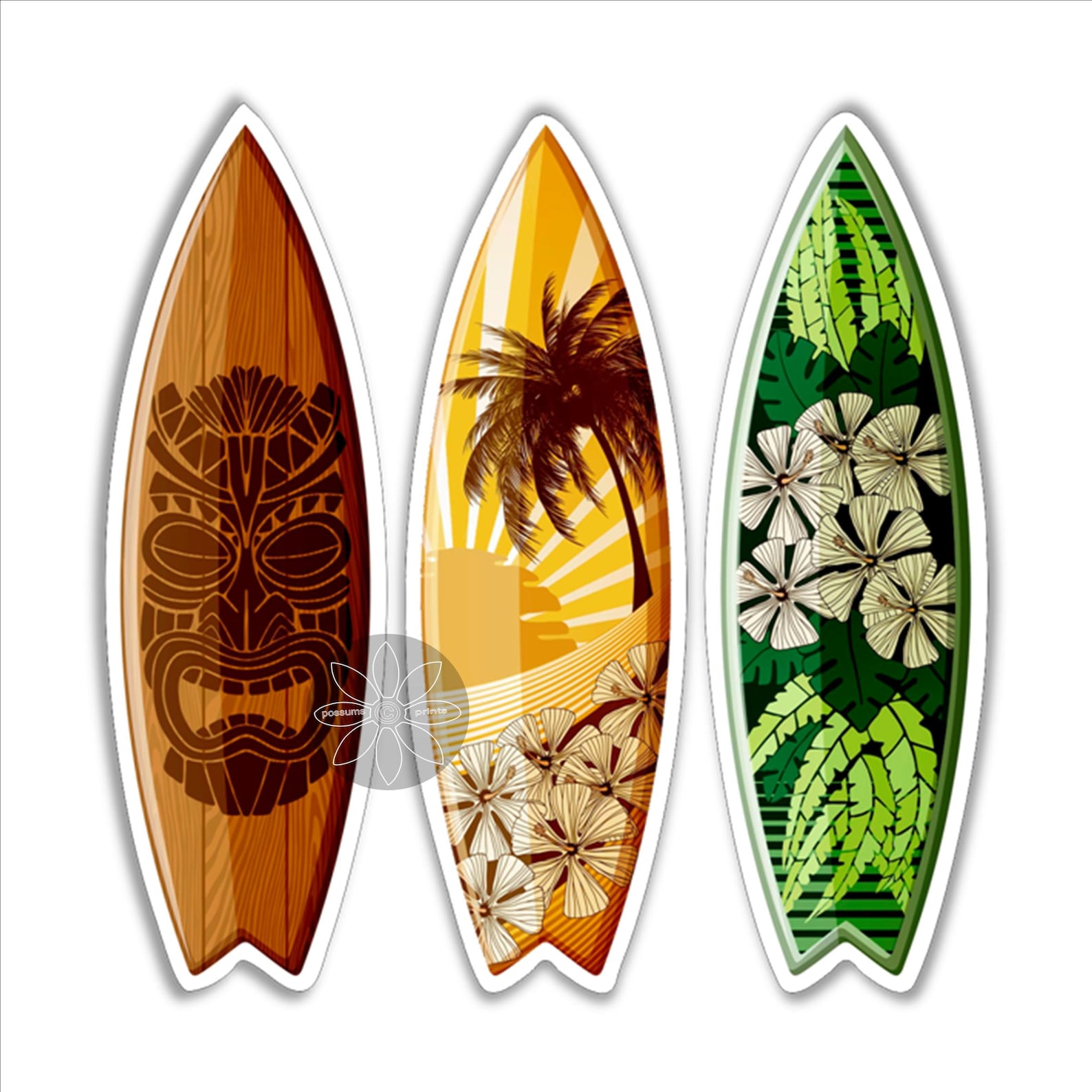 Surfboard Stickers X 3 for Surfers Surfing Surf Colorful Vinyl Etsy