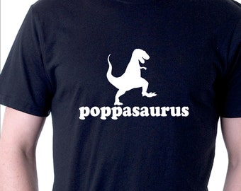 Funny t-shirt for Dad or Grandad. Poppasaurus.  mens cotton tee