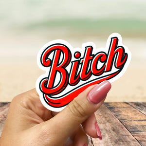 Bitch Vinyl Sticker – Sass with Class! Waterproof, Durable & Fun