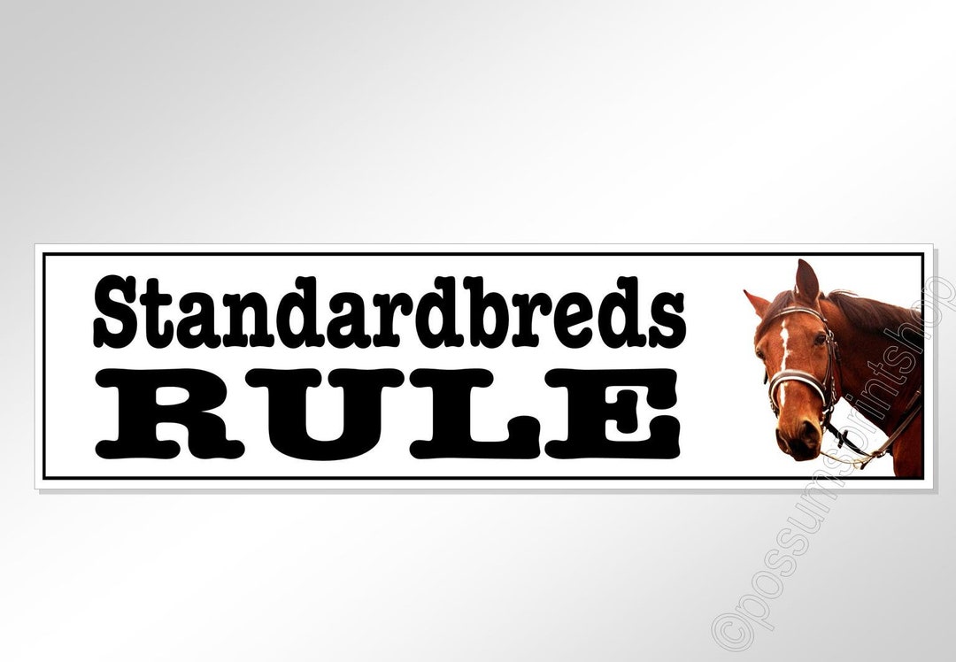 Horse Bumper Stickers. Standardbreds Rule Equine Vinyl Car Etsy