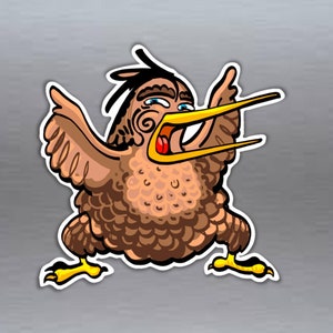 funny kiwi bird doing haka vinyl sticker New Zealand Maori for car laptop  Approximately 102 x 96 mm  ( 4x 3.8 inches approx )