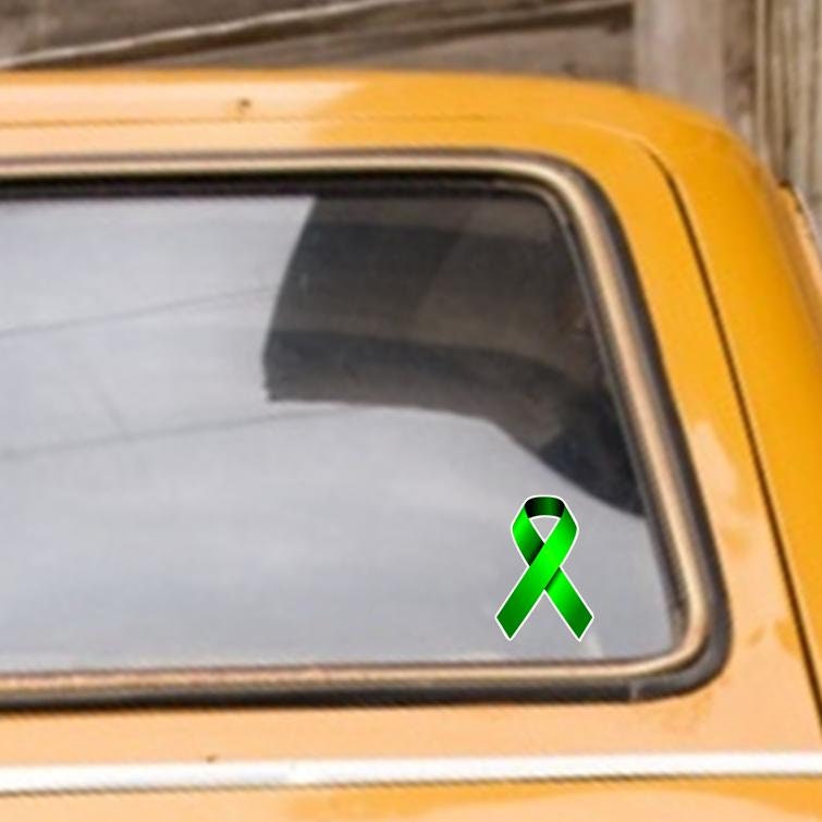 Green Ribbon Mental Health Awareness Ribbon Vinyl Sticker for Car ...