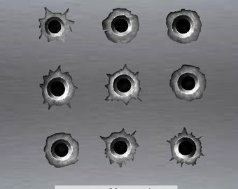 3 Bogen Bullet Hole Sticker / Aufkleber Bumper Tool Box - .de