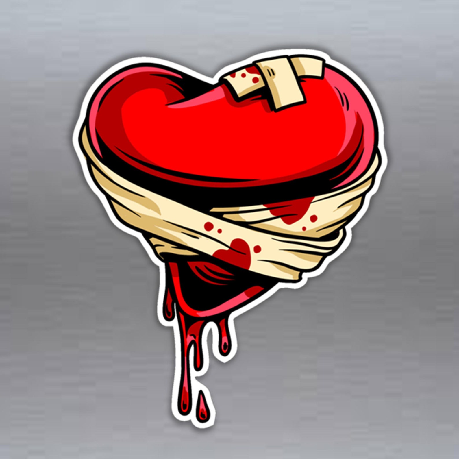 Broken Bleeding Heart Vinyl Sticker Halloween or Tattoo Art. Etsy